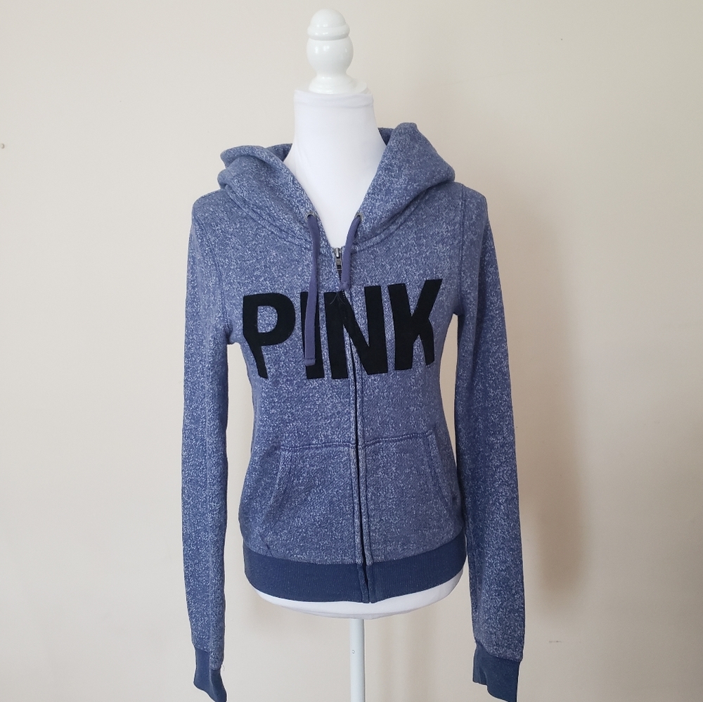 Victoria's Secret PINK Zip Up Hoodie in Bl…